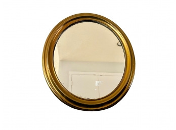 Vintage/Antique Oval Mirror In Brass Clad Frame