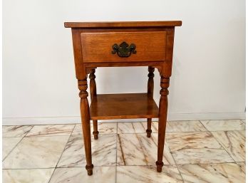 Ethan Allen Vintage Solid Wood Small Table W/draw Made By Baumritter In Vermont