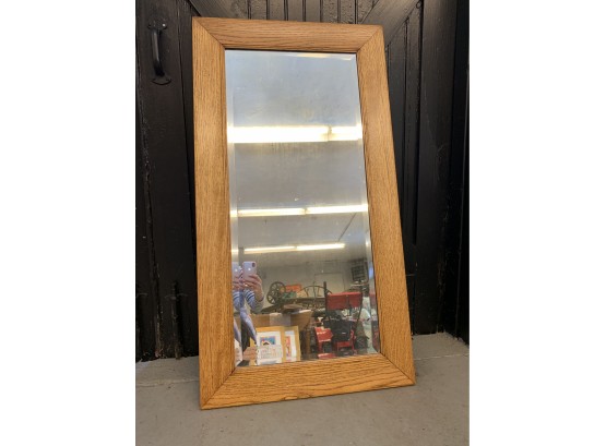 Repurposed Oak Framed Mirror - Heavy
