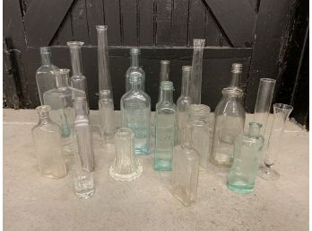 Group Of Glass Bottles, Some Vintage And Antique
