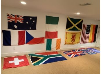 Group Of 14 Large Flags