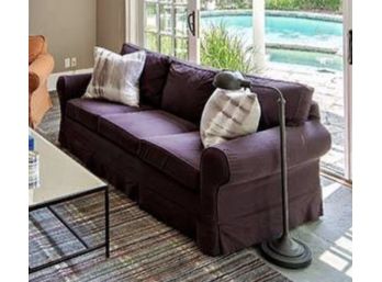 Plum Slip Covered Sofa From Williams Sonoma