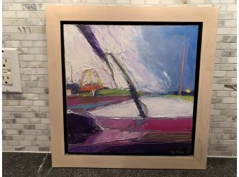 Abstract Sailboat Oil Painting