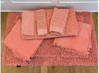 Quality Group Of Coral -colored Towels