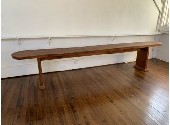 Long Vintage Wood Bench