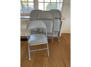 Set Of Six Padded Folding Chairs