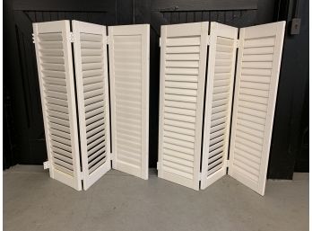 Pair Of Trifold Wood Indoor Shutters