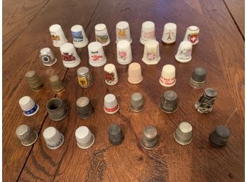 Collection Of 34 Vintage Thimbles