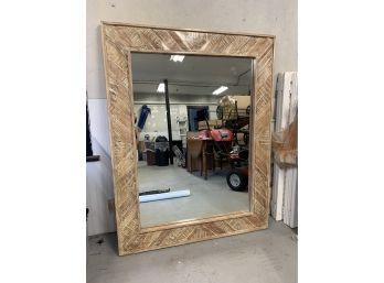 Large Mirror With Unique Wood Frame