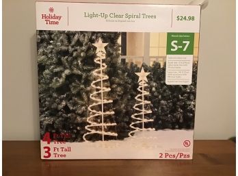 White Spiral Christmas Trees - Tested And Working