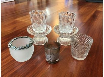 Princess House Convertible Crystal Candle Holders Plus