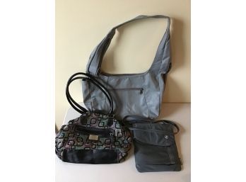 Anti Theft PacSafe Bag, Grey Hobo Bag And Patterned Satchel