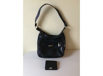 Black Leather Bag And Wallet