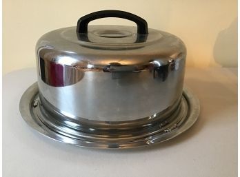 1960s Everedy Cake Plate With Locking Dome Cover