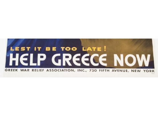 Greek War Relief Effort Association Poster By John Kanelous