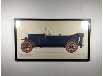 Framed Lithograph Of 1927 Volvo Personbil