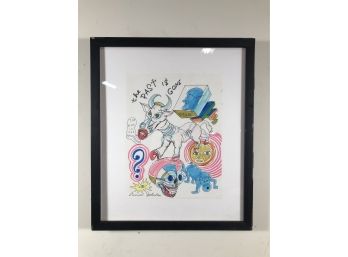 Original Drawing 'The Past I$ Gone' By Daniel Johnston