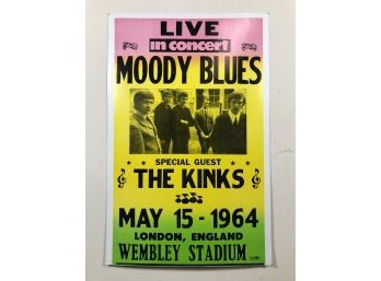 1964 Moody Blues/The Kinks Concert Poster