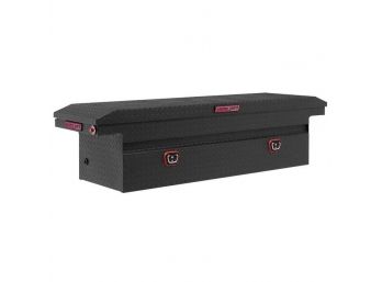 WEATHER GUARD Textured Matte Black Aluminum Crossover Truck Toolbox W/ Interior Truck Lights Bezel Kit