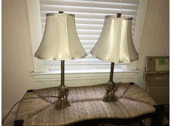 2 Lamps ~ Lions On Base ~