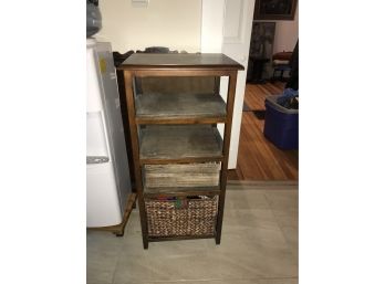 Wood Storage Piece ~ 3 Shelves & 1 Basket ~
