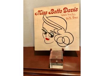 Vintage Autographed Bette Davis Album W/ Personal Photograph  & Cigarette Butt In Lucite