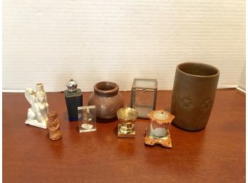 8 Pc Misc Lot ~Glass Box, Gold Chalice & So Much More~