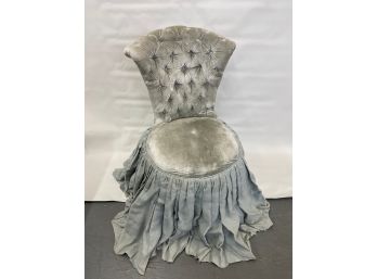 Recently Re-upholstered Vintage 'Cinderella Blue' Boudoir Chair