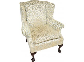 Queen Anne Chenille Upholstered Arm Chair