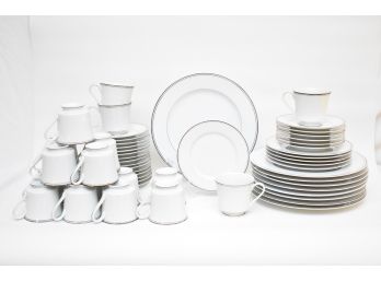 Crown Platino Fine Porcelain Dinnerware Set, 52 Pieces