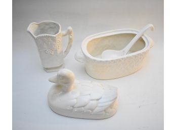 Ceramic Tureen And Pitcher