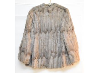 Single Breasted  Rabbit Fur Coat