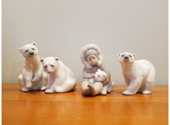 Vintage Lladro Polar Bear And Eskimo Series - Over $400 Value!