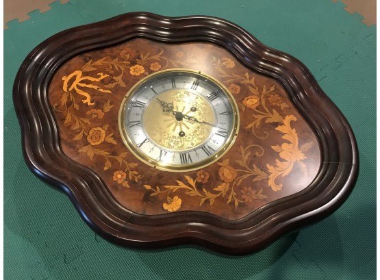 Italian Inlaid Wood Marquetry Clock