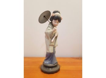 Vintage Lladro Japanese With Parasol #4988