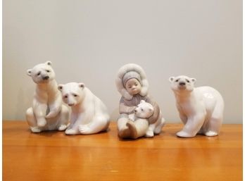 Vintage Lladro Polar Bear And Eskimo Series - Over $400 Value!