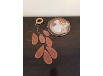 Geode Wind Chimes And Trivet