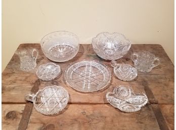 Victorian Cut Glass Bowls And Candy Dishes
