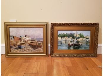 Small Vintage Oil Paintings - Sailing/Waterfront Theme