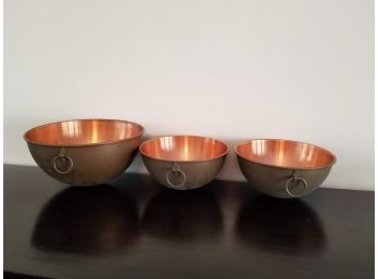 Vintage Copper Mixing Bowls