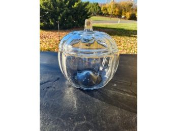 Glass Pumpkin Candy Bowl With Lid