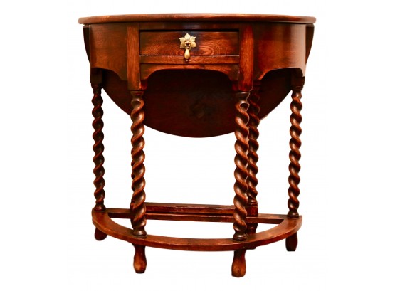 English Gate Leg Half Moon Table With Brass Hardware (Value $1420)