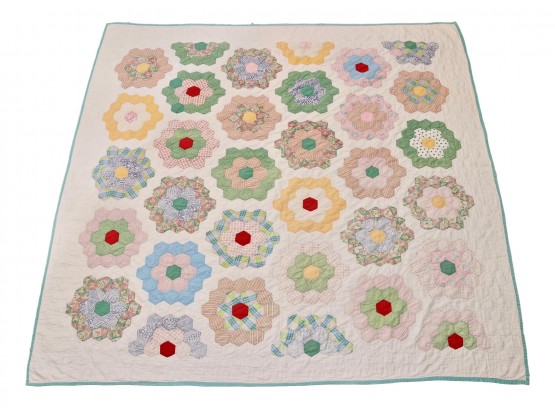 Antique Hand Stitched Multi Pattern Blanket