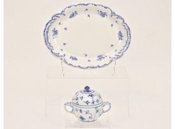 Porcelain Royal Copenhagen Sugar Bowl And Clare Royal Porcelain Platter (Value Over $300)