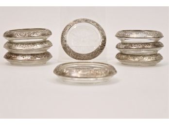 Set Of 8 Vintage Frank M. Whiting Sterling Silver Coasters ($200 Retail Value)