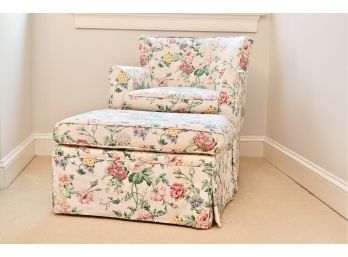 Floral Armchair And Matching Ottoman