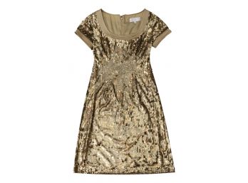 Badgley Mischka Gold Sequined Dress