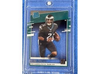 2020 Panini Donruss Clearly Rated Rookie Jalen Hurts Card #RR-JAH