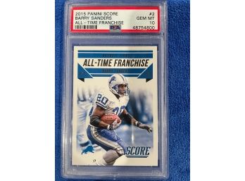 2015 Panini Score Barry Sanders All Time Franchise #2 PSA Gem Mint 10