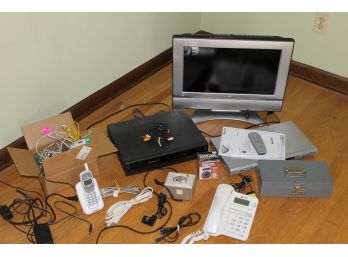 Collection Of Miscellaneous Electronics Including TV And DVD Players